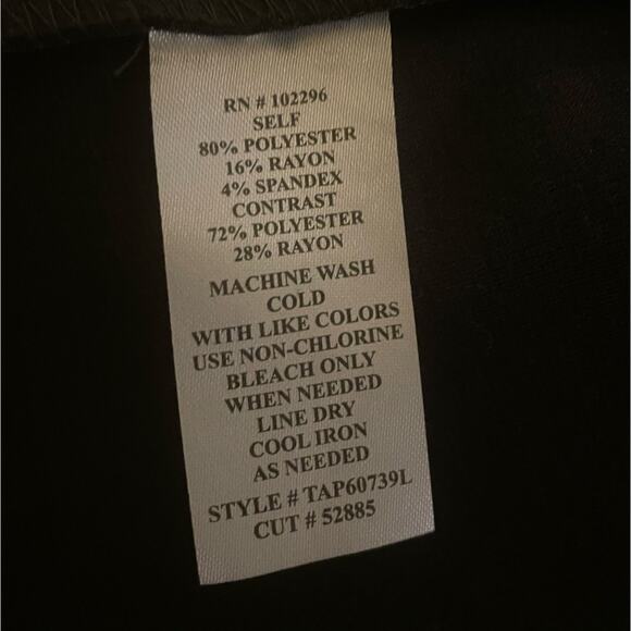 Connected Woman Chevron Panel Black &‎ Tan Career Dress 24W - Picture 4 of 4